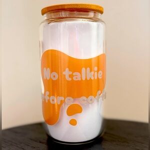 Orange and White Coffee Jar
